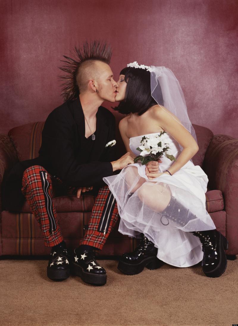 punk wedding couple