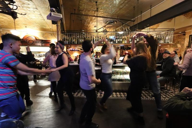 weekly Jazz night with swing dancers